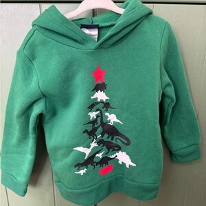 Christmas Hoodie with Dinosaur Tree Design NWOT